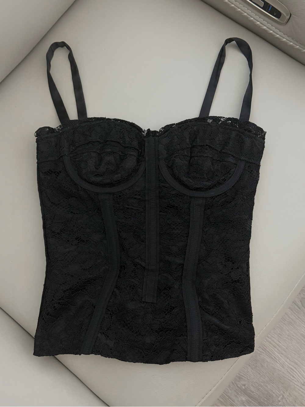 Black Lace Bustier Top